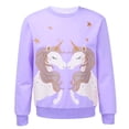 thumbnail image 1 of YONGHS Kids Girls Long Sleeve Pullover Sweatshirt Spring Autumn T-shirt Tops Casual Wear Purple 6, 1 of 3