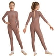 thumbnail image 1 of YONGHS Kids Girls Long Sleeve Rhinestone Jumpsuit Figure Skating Costume Gymnastics Leotard Bodysuit Dusty Pink 12, 1 of 7