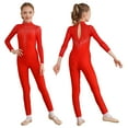 thumbnail image 1 of YONGHS Kids Girls Long Sleeve Rhinestone Jumpsuit Figure Skating Costume Gymnastics Leotard Bodysuit Red 10, 1 of 7