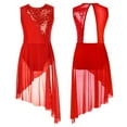thumbnail image 1 of YONGHS Kids Girls Lyrical Latin Jazz Modern Dress Sleeveless Ballet Dance Leotard Red 12, 1 of 4