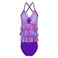 thumbnail image 1 of YONGHS Kids Girls Mermaid Swimsuit 2PCS Bikini Summer Bathing Suit Tankini Tops with Bottoms A Purple 12, 1 of 7