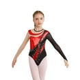 thumbnail image 1 of YONGHS Kids Girls Mesh Splice Diamond Long Sleeve Athletic Ballet Dance Gymnastic Leotard Bodysuit Red 12, 1 of 7