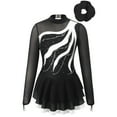 thumbnail image 1 of YONGHS Kids Girls Mesh Splice Figure Ice Skating Dress Ballet Dance Leotard Dress with Hair Band White 8, 1 of 7