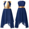 thumbnail image 1 of YONGHS Kids Girls Metallic Color Block Praise Lyrical Dance Dress Dancewear, 1 of 5
