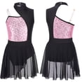 thumbnail image 1 of YONGHS Kids Girls Modern Jazz Latin Dance Dress Lyrical Contemporary Dance Costume Pink 12, 1 of 6