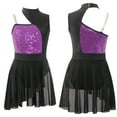 thumbnail image 1 of YONGHS Kids Girls Modern Jazz Latin Dance Dress Lyrical Contemporary Dance Costume Purple 6, 1 of 7