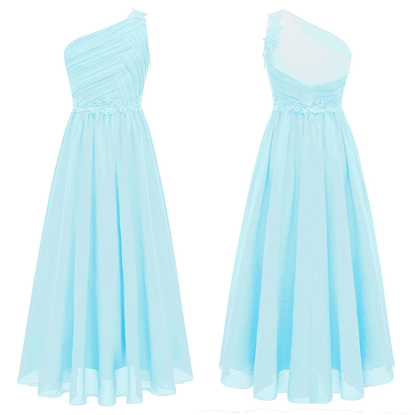 YONGHS Kids Girls One Shoulder Wedding Bridesmaid Dress Party Gowns Light Blue 14 - Walmart.com YONGHS Kids Girls One Shoulder Wedding Bridesmaid Dress Party Gowns Light Blue 14 - Walmart.com