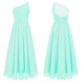 thumbnail image 1 of YONGHS Kids Girls One Shoulder Wedding Bridesmaid Dress Party Gowns Mint Green 6, 1 of 5