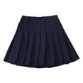 thumbnail image 1 of YONGHS Kids Girls Pleated Skirt High Ｗaist Tennis Skater School Uniform A-Line Mini Skirt with Safety Shorts Navy Blue 8-9, 1 of 4
