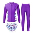 thumbnail image 1 of YONGHS Kids Girls Rash Guard Long Sleeve Swimshirts with Briefs Pants Swimsuit Beach Swimwear Set Purple 14, 1 of 5