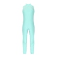 thumbnail image 1 of YONGHS Kids Girls Rhinestones Sleeveless Hollow Back Gymnastics Leotard Full Body Jumpsuit Romper Mint Green 12, 1 of 7
