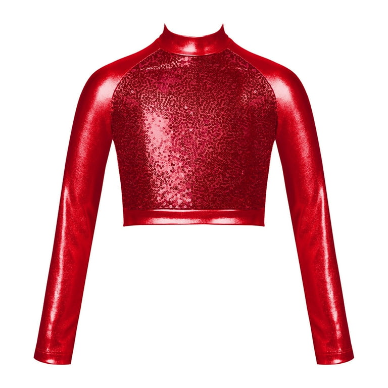 Girls red top sequin shirt