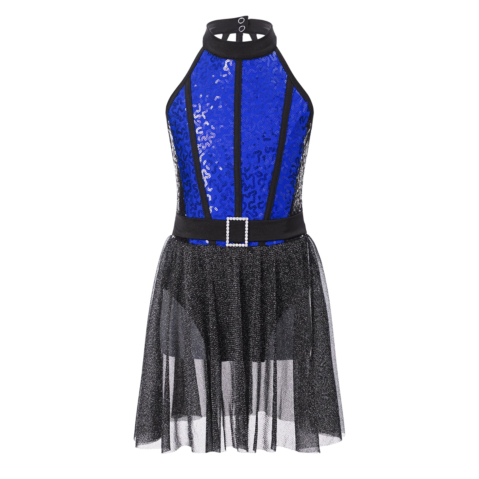 TiaoBug Kids Girls Halter Tassel Leotard Dance Dress Latin Jazz Salsa Samba Tango Ballroom Dance Costume With Gloves Hot Pink 5-6 Years