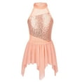 thumbnail image 1 of YONGHS Kids Girls Sequins Lyrical Contemporary Dance Dress Gymnastic Skirted Leotard Orange 6, 1 of 6