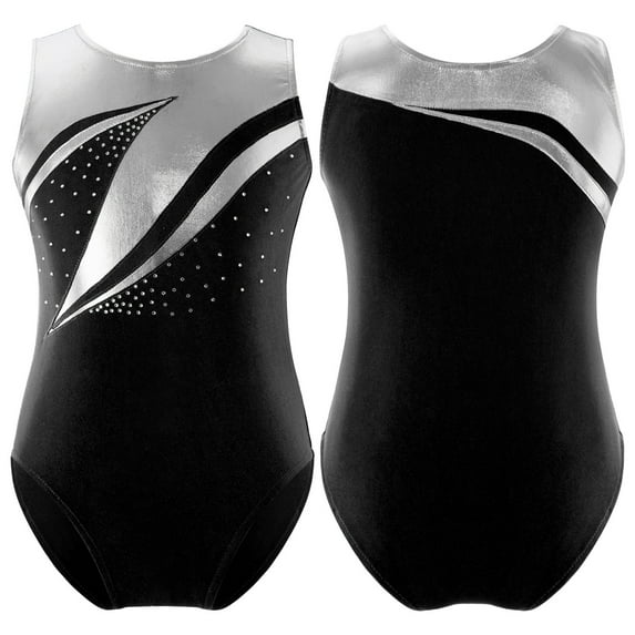 YONGHS Kids Girls Shiny Ballet Dance Leotard Sleeveless Gymnastic Bodysuit