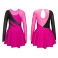 thumbnail image 1 of YONGHS Kids Girls Shiny Long Sleeves Roller Ice Figure Skating Dress Ballerina Ballet Dancewear Light Purple 16, 1 of 5