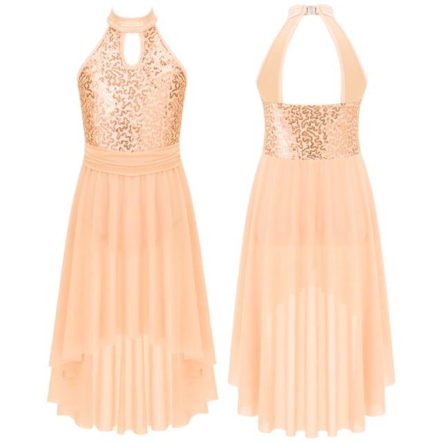 Red Sequin Boa Dress Kids Dance Costume | A Wish Come True