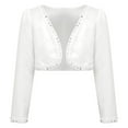 thumbnail image 1 of YONGHS Kids Girls Shrug Bolero Beads Long Sleeve Wedding First Communion Open Cardigan Ivory 14/160/11-, 1 of 7