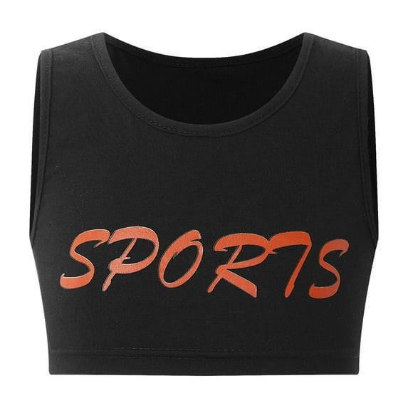 YONGHS Kids Girls Sleeveless Athletic Crop Top Gymnastics Racer Back Sports Dance Workout Vest Tanks Red 10