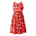 thumbnail image 1 of YONGHS Kids Girls Sleeveless Bohemian Beach Dress Flower Printed Summer Hawaiian Flowy Sundress Red 9-10, 1 of 7