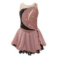 thumbnail image 1 of YONGHS Kids Girls Sleeveless Figure Ice Roller Skating Dress Sparkly Mesh Splice Ballet Leotard Tutu Dress Light Coffee 16, 1 of 7