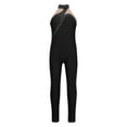 thumbnail image 1 of YONGHS Kids Girls Sleeveless Rhinestone Gymnastic Leotard Ice Skating Jumpsuit Full Body Unitard Black 12, 1 of 5