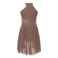 thumbnail image 1 of YONGHS Kids Girls Sparkle Ice Skating Modern Contemporary Ballet Latin Lyrical Dance Dress Dusty Pink 8, 1 of 7