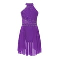 thumbnail image 1 of YONGHS Kids Girls Sparkle Ice Skating Modern Contemporary Ballet Latin Lyrical Dance Dress Purple 16, 1 of 7