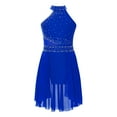 thumbnail image 1 of YONGHS Kids Girls Sparkle Ice Skating Modern Contemporary Ballet Latin Lyrical Dance Dress Royal Blue 8, 1 of 7