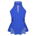 thumbnail image 1 of YONGHS Kids Girls Sparkly Rhinestone Ice Figure Skating Dress Ballet Dance Skirted Leotard Blue 14, 1 of 7