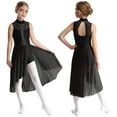thumbnail image 1 of YONGHS Kids Girls Sparkly Sleeveless Lyrical Dance Dress Figure Skating Tulle Leotard Skirt Black 12, 1 of 7