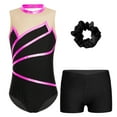 thumbnail image 1 of YONGHS Kids Girls Sport Dance Outfits Ballet Dance Leotard with Athletic Shorts Dancewear Hot Pink 6, 1 of 7