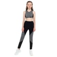 thumbnail image 1 of YONGHS Kids Girls Sport Tracksuits Sleeveless Letter Tank Tops + Legging Gymnastics Outfits Gray-Black 8, 1 of 7