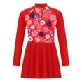 thumbnail image 1 of YONGHS Kids Girls Swimwear Cover Ups UPF 50+ Long Sleeve Rash Guard Swim Dress Beach Bathing Suit Red 6, 1 of 5
