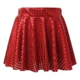 thumbnail image 1 of YONGHS Kids Girls Tutu Skirt Shiny Sequins Flared Pleated Dance Skirts for Hip Hop Jazz Cheer Leader Red 7-8, 1 of 4