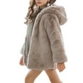 thumbnail image 1 of YONGHS Kids Girls Warm Coat Thicken Faux Fur Fleece Hooded Outerwear Jacket, 1 of 6