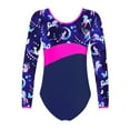 thumbnail image 1 of YONGHS Kids Gymnastics Leotards One Piece Long Sleeves Ballet Dance Bodysuit Athletic Dancewear Fairy Navy 8, 1 of 3