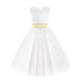 thumbnail image 1 of YONGHS Kids Sleeveless Floral Lace Flower Girl Dress Bridesmaid Wedding Pageant Ball Gown White 16, 1 of 7