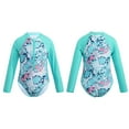 thumbnail image 1 of YONGHS Little Big Girls Floral Palm Rash Guard Shirt Sun Protective Swimsuit Swimwear Mint Green 10, 1 of 7
