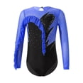 thumbnail image 1 of YONGHS Long Sleeve Gymnastics Leotards for Girls Ruffle Edge Athletic Bodysuit Dancewear Royal Blue 8, 1 of 5