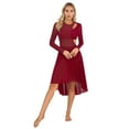 thumbnail image 1 of YONGHS Lyrical Dance Costume for Women Sheer Mesh Cutout Modern Contemporary Dance Long Dress Burgundy M, 1 of 7