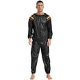 thumbnail image 1 of YONGHS Men's Anti-Rip Sauna Suit Weight Loss Sweat Suit Training Gym Workout with Jacket Hood Type A Black XL, 1 of 7