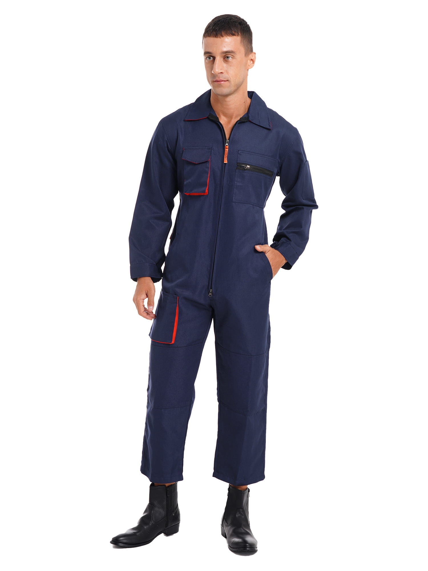 YONGHS Men's Long Sleeve Zip-Front Work Coverall Action Back