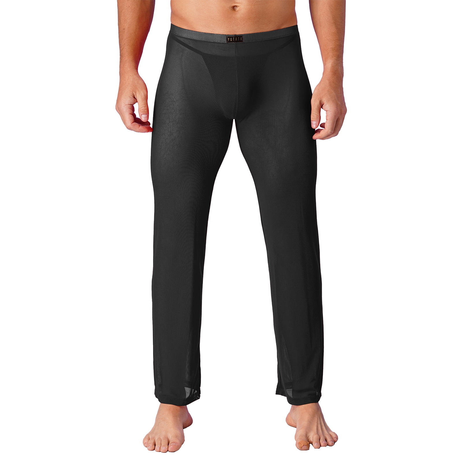 YONGHS Men's Mesh Sheer See Through Sleep Lounge Pants