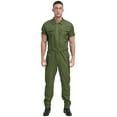 thumbnail image 1 of YONGHS Men's Short-Sleeve Twill Coverall Mechanics Workwear Jumpsuits Flex Overalls Speedsuit Army Green 3XL, 1 of 7