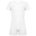 thumbnail image 1 of YONGHS Men's Short Sleeve Unitard Jumpsuit Sports Invisible Zipper Rompers Bodysuit White M, 1 of 8