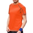 thumbnail image 1 of YONGHS Men's Short Sleeve Workout Shirts Rash Guard Tops Athletic T-Shirt Orange 8XL, 1 of 3