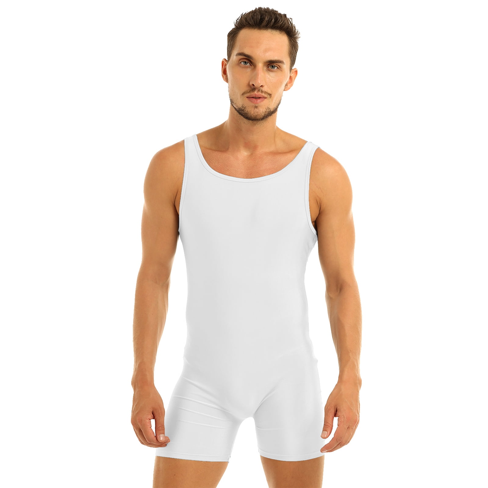 YONGHS Men's Sleeveless Wrestling Singlet Gymnastics Bodysuit Biketard