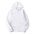 thumbnail image 1 of YONGHS Men's Solid Color Pullover Hoodie Long Sleeve Drawstring Hooded Sweatshirt with Pocket White 4XL, 1 of 3
