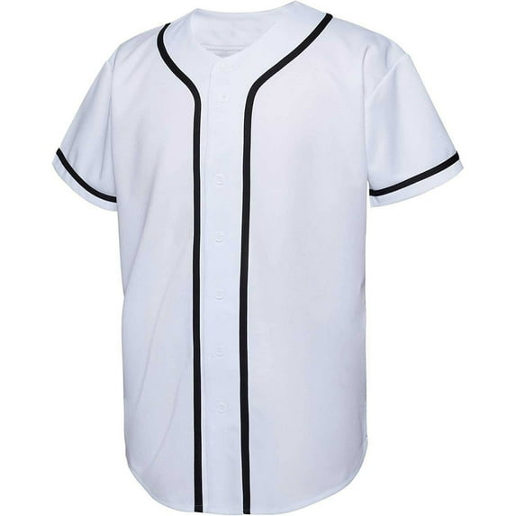 YONGHS Mens Baseball Jersey Shirts Sports Uniform Softball Tops Undershirt Hipster Hip Hop T Shirt White XL